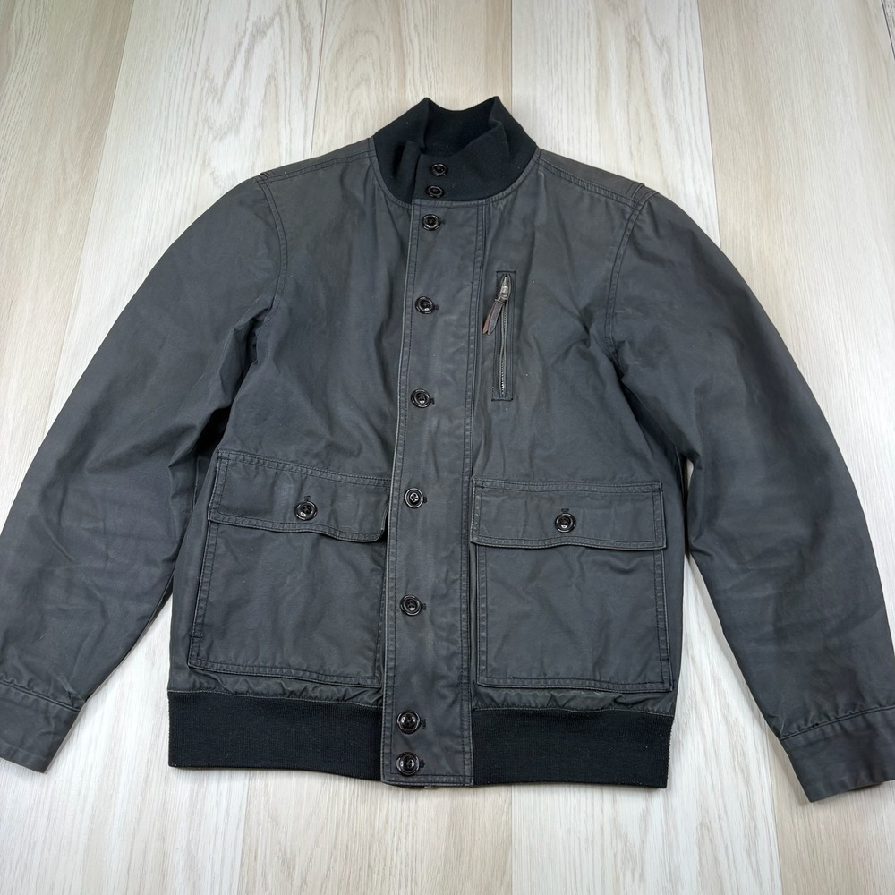 Steven Alan Mens Gray Multi Pocket Military Flight Outdoor Bomber Jacket Size S